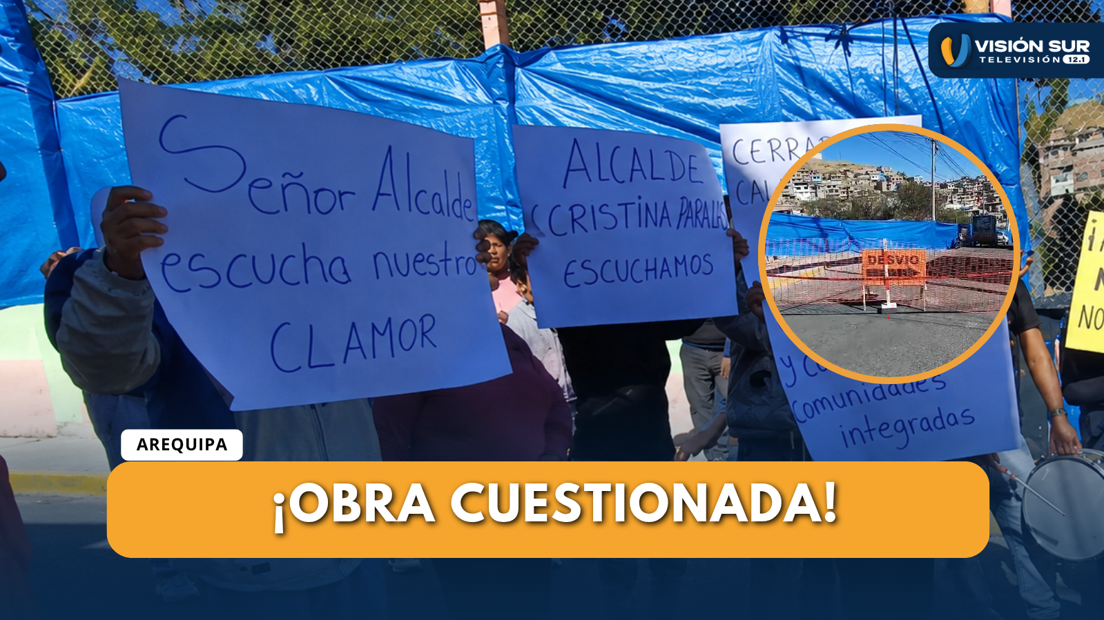 VECINOS DE HUNTER PROTESTAN CONTRA OBRA MUNICIPAL MAL EJECUTADA QUE INVOLUCRA EL CIERRE DE UNA VÍA PRINCIPAL 