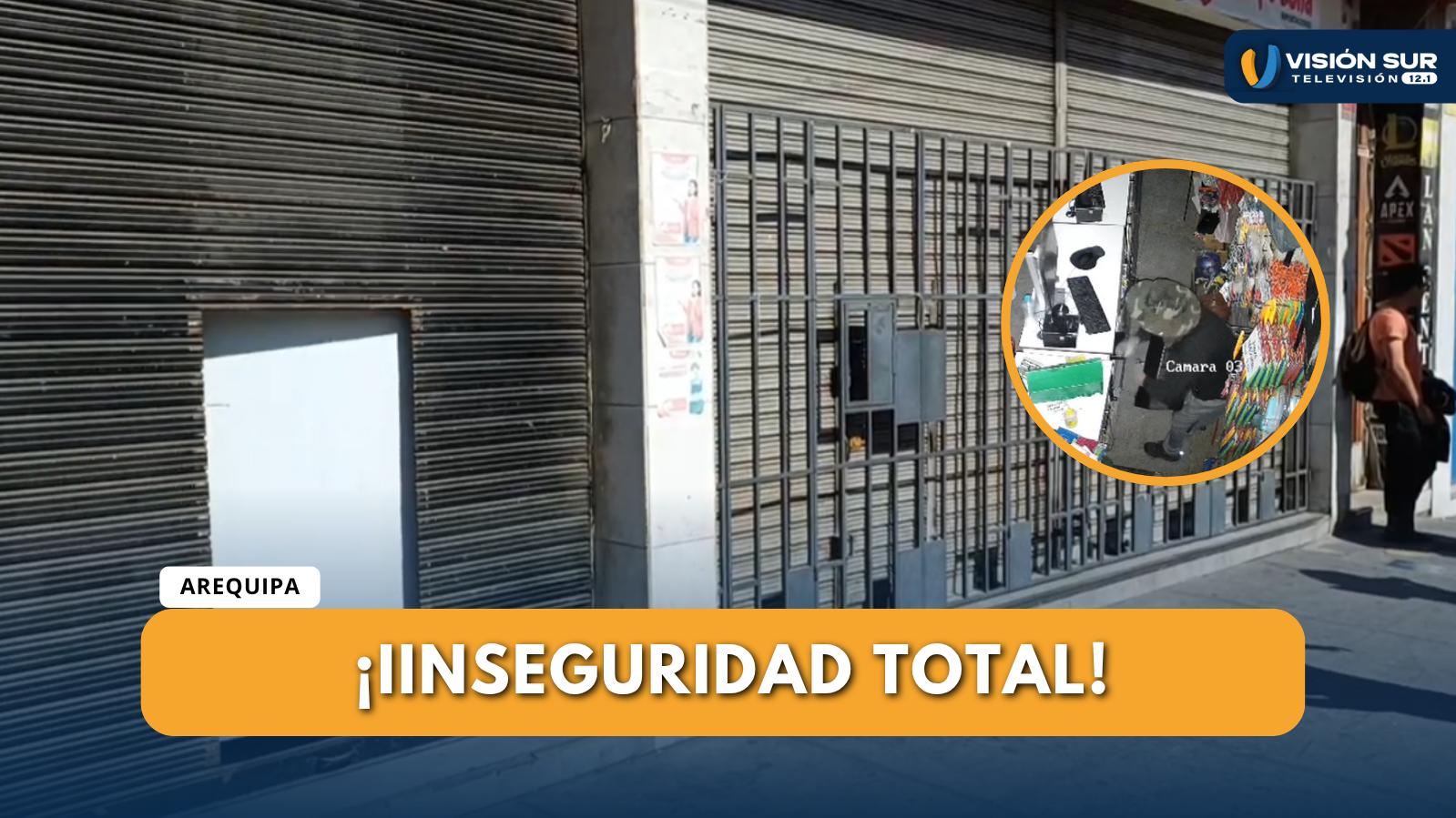 DELINCUENTE USA AMOLADORA PARA ROBAR IMPORTADORA Y LLEVARSE CAJAS REGISTRADORAS EN PLENO CENTRO DE AREQUIPA