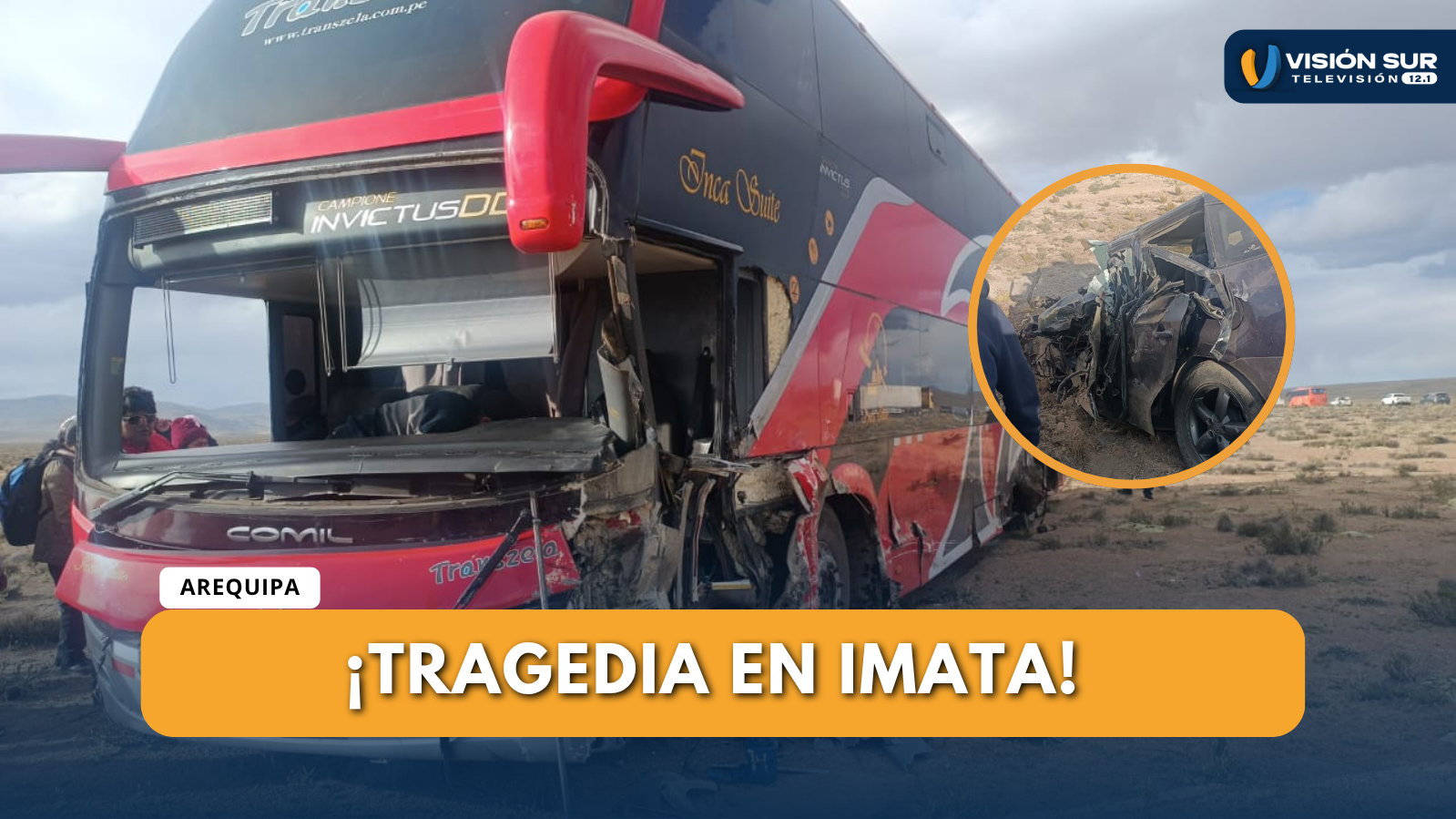 IDENTIFICAN A LAS TRES VÍCTIMAS MORTALES DEL CHOQUE ENTRE CAMIONETA Y BUS EN LA VÍA AREQUIPA–PUNO