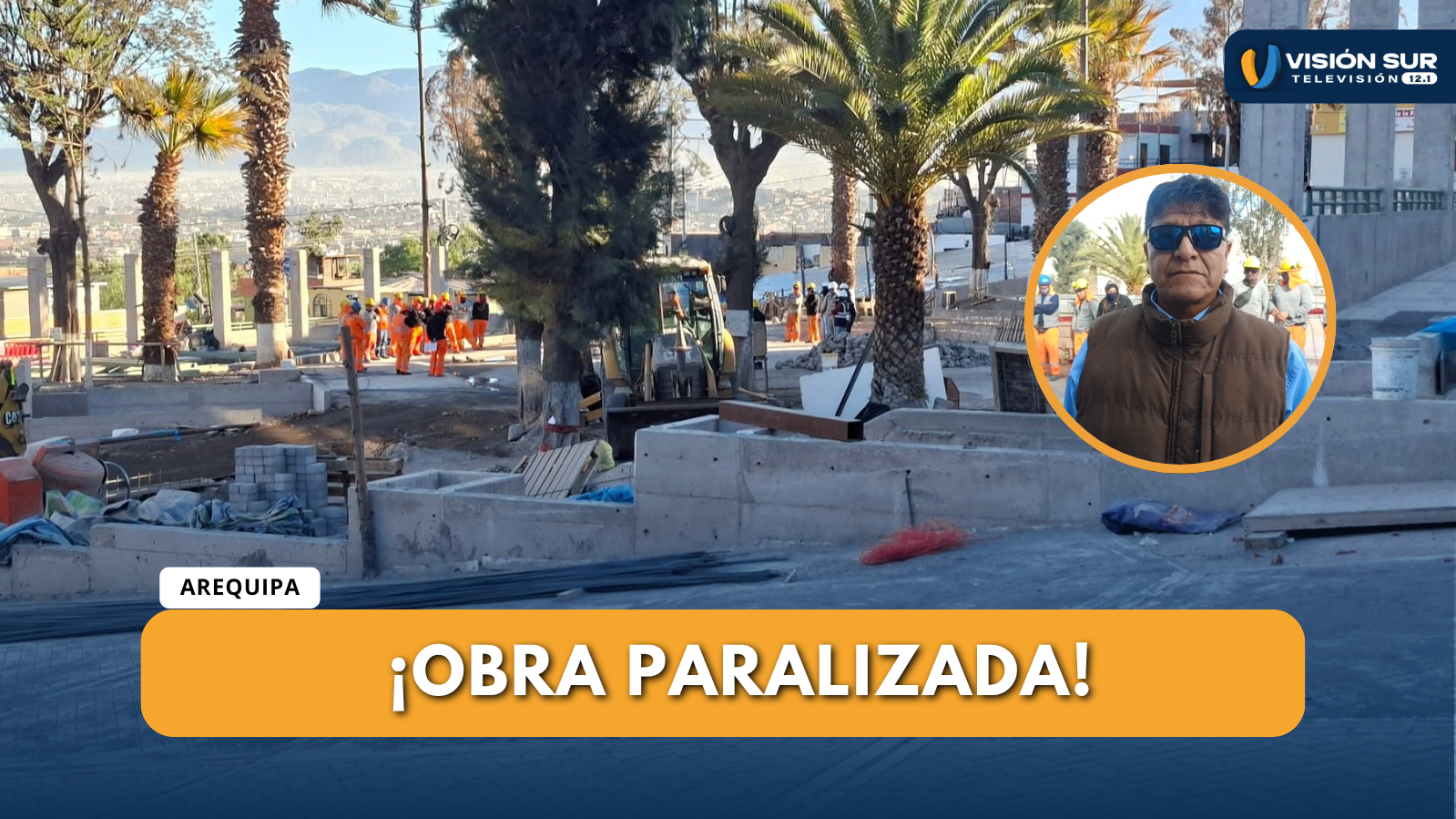 OBREROS PARALIZAN TRABAJOS EN PLAZA DE SOCABAYA POR PRESUNTO INCUMPLIMIENTO DE PAGOS